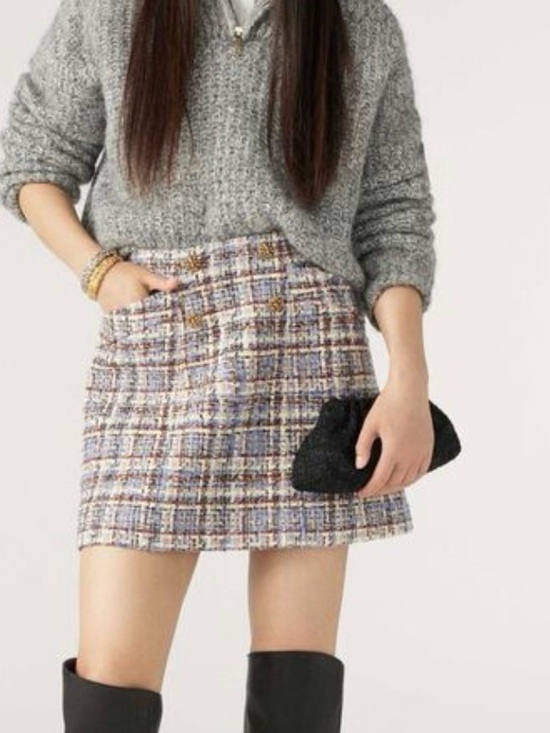 ba&sh Dresses & Skirts - Ba&sh Texas Tweed Mini Skirt in a multicolor 40 woven design 1960s retro